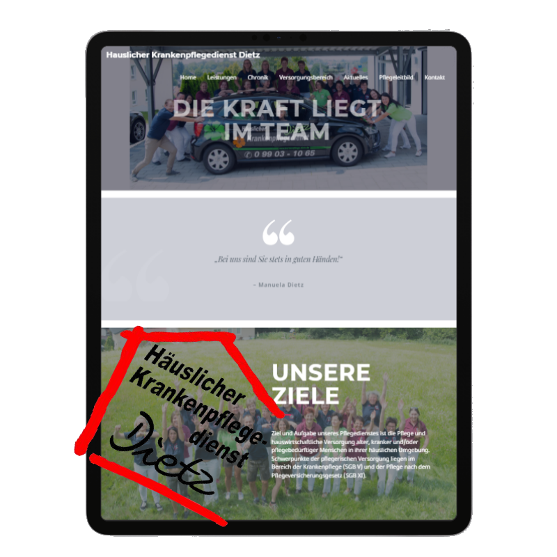 Website Krankenpflegedienst Dietz